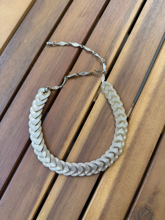 Vintage Gold Choker Textured Link Adjustable