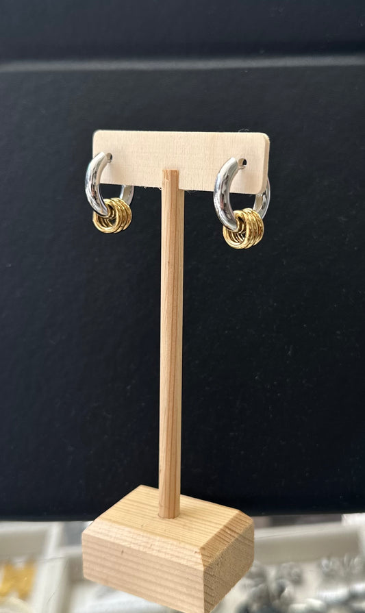 Two Tone Loop Earrings