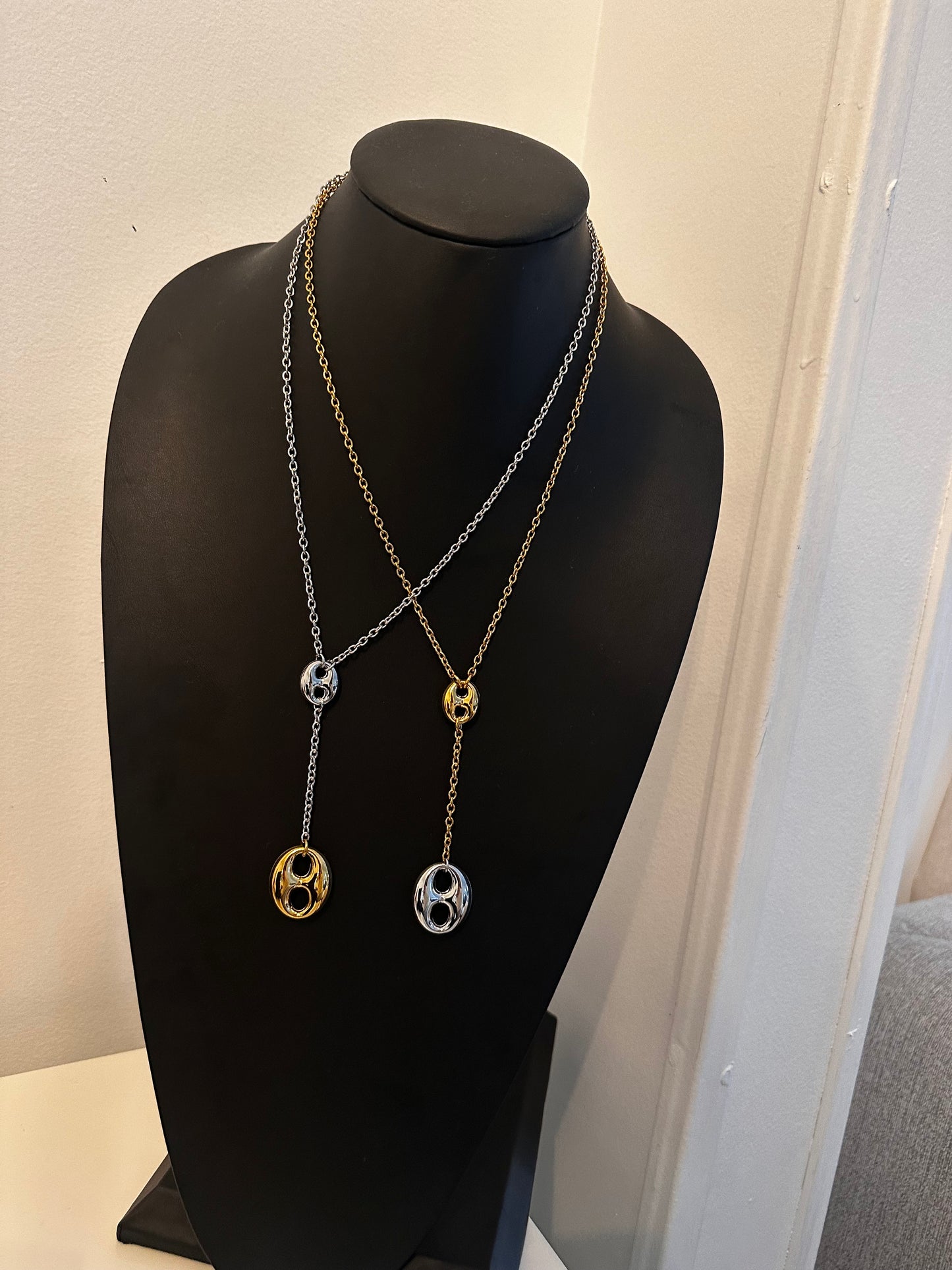 Coffee Bean Lariat Necklace