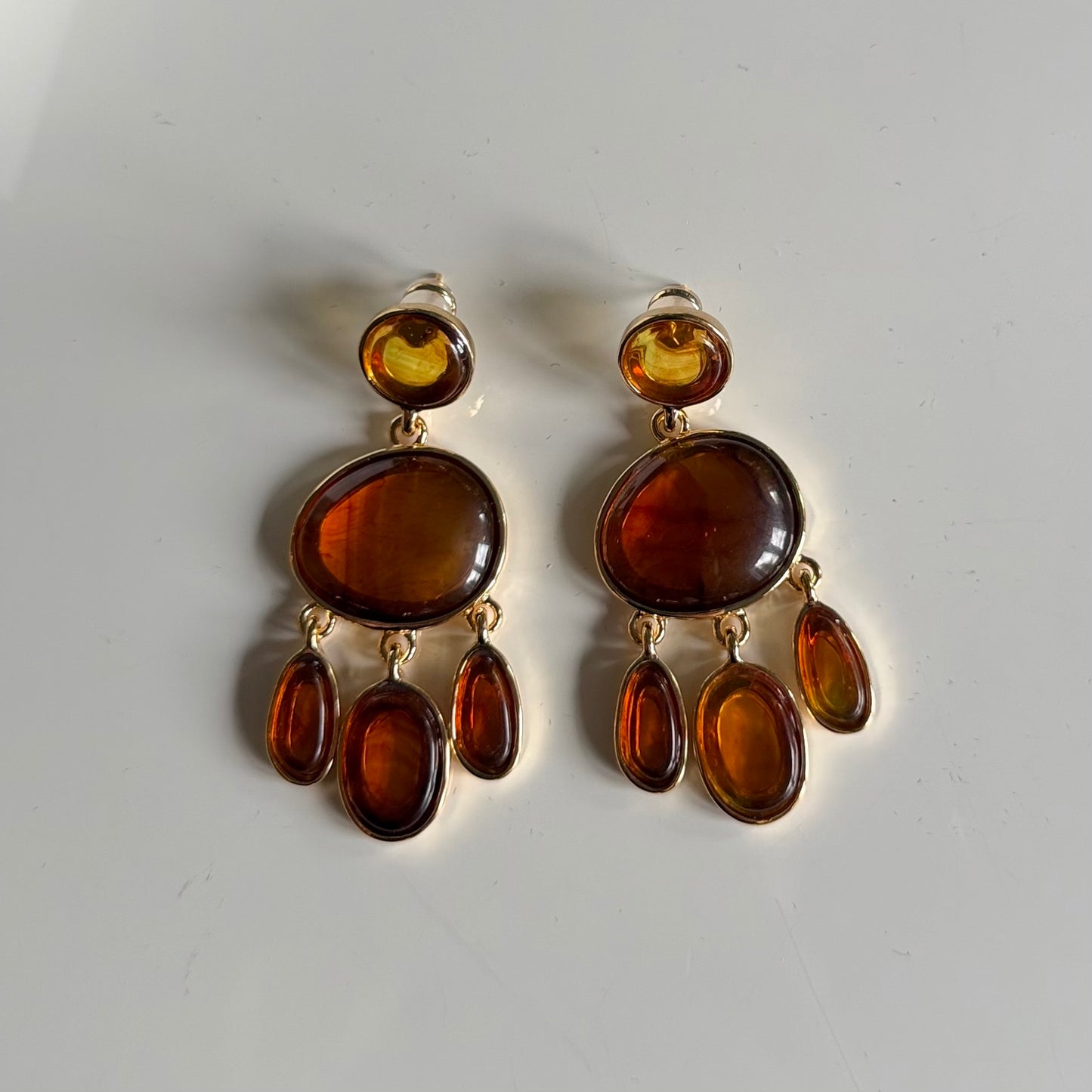 Amber Tassel Earring