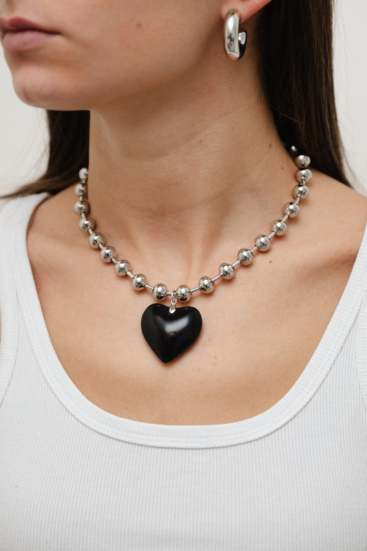 Black Heart Pendant Necklace