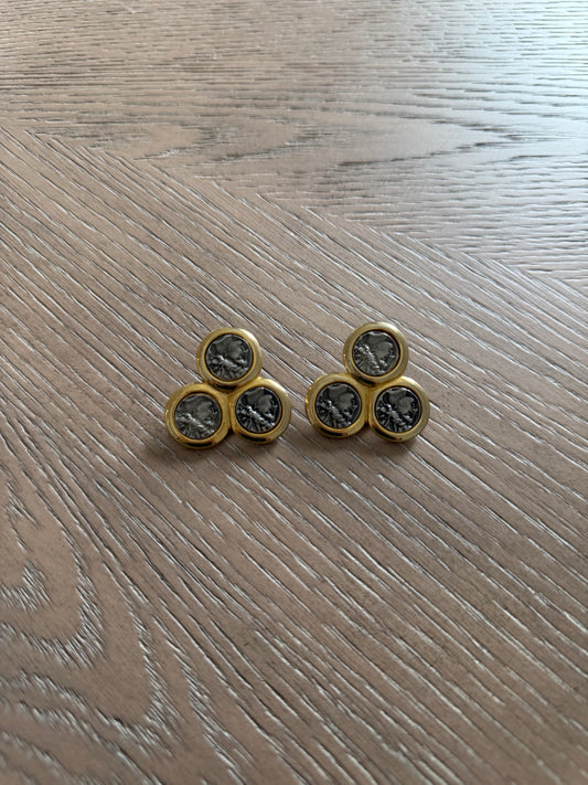 Vintage KJL Triple Coin Earrings