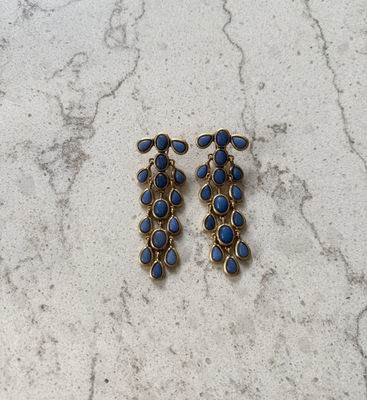 Blue Agate Hanging Earrings