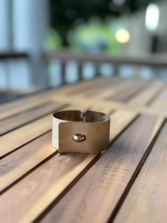 Brushed Gold Wide Cuff