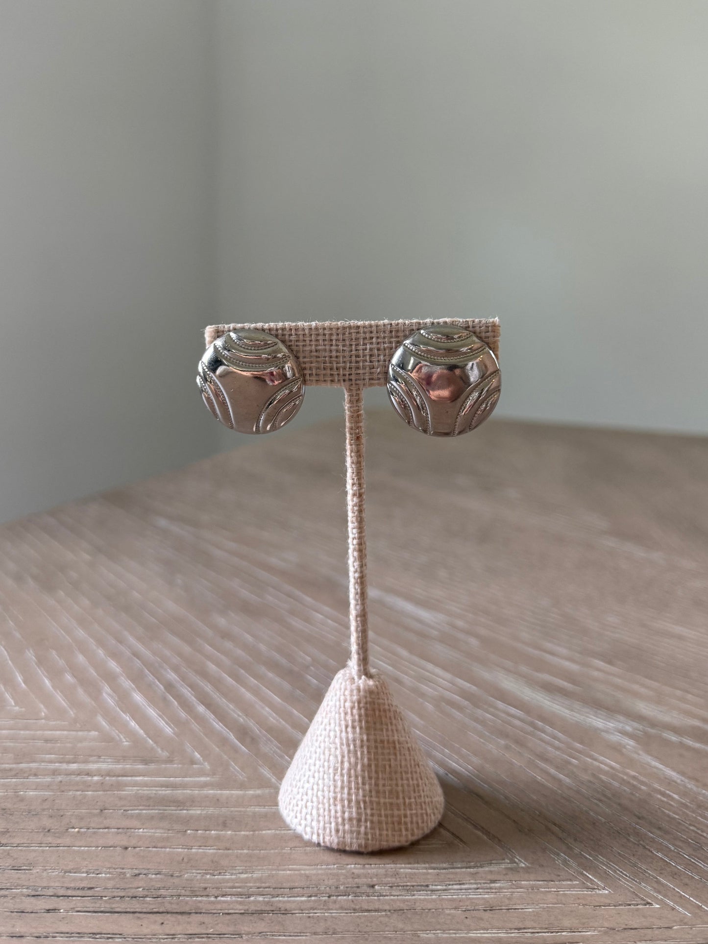 Round Silver Earrings