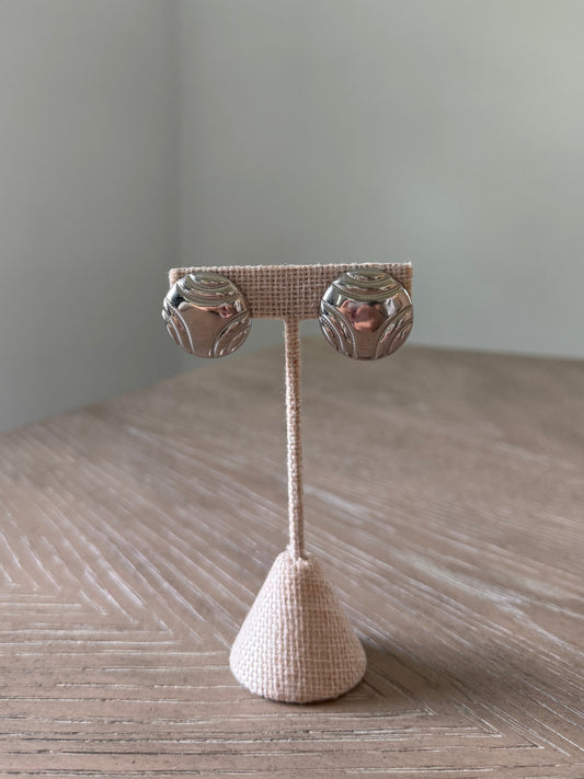 Round Silver Earrings