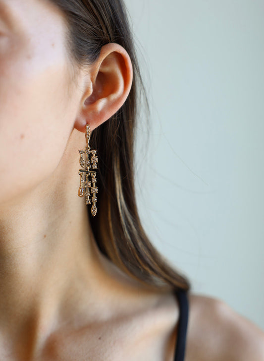 Vintage Givenchy Crystal Hanging Earrings