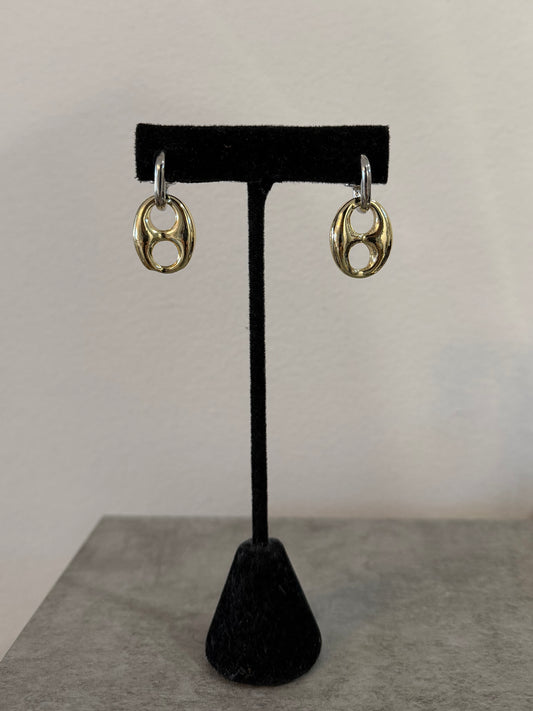 Two Tone Coffee Bean Earrings