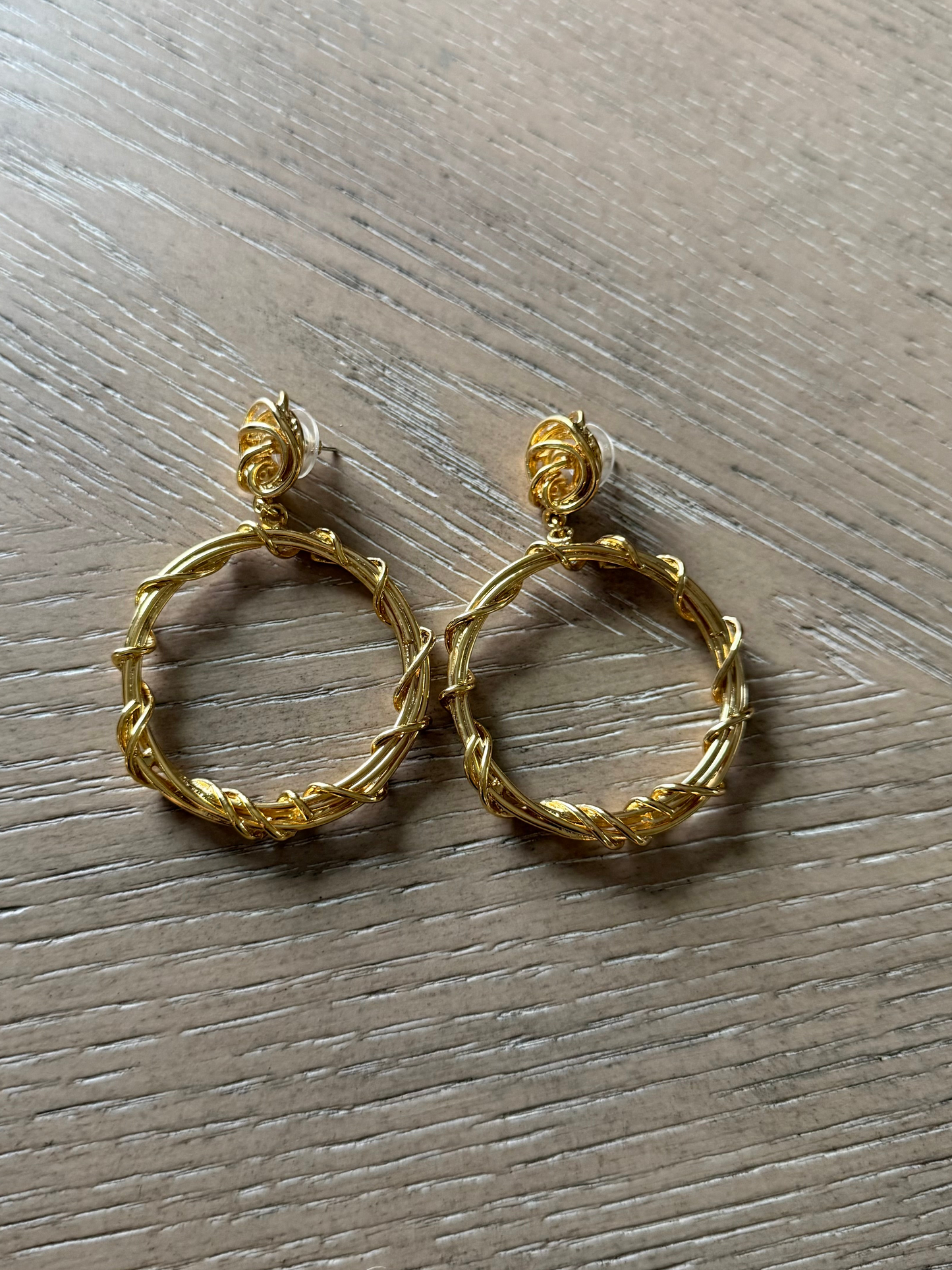 Vintage Chunky Dangle Earrings Pierced