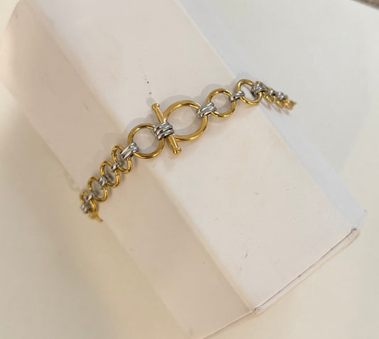 Two Tone Circle Bracelet