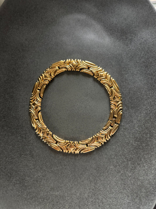 Vintage Gold Byzantine Style Collar Necklace