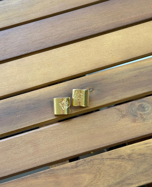 Vintage Givenchy Signed Gold Clip On Square Earrings