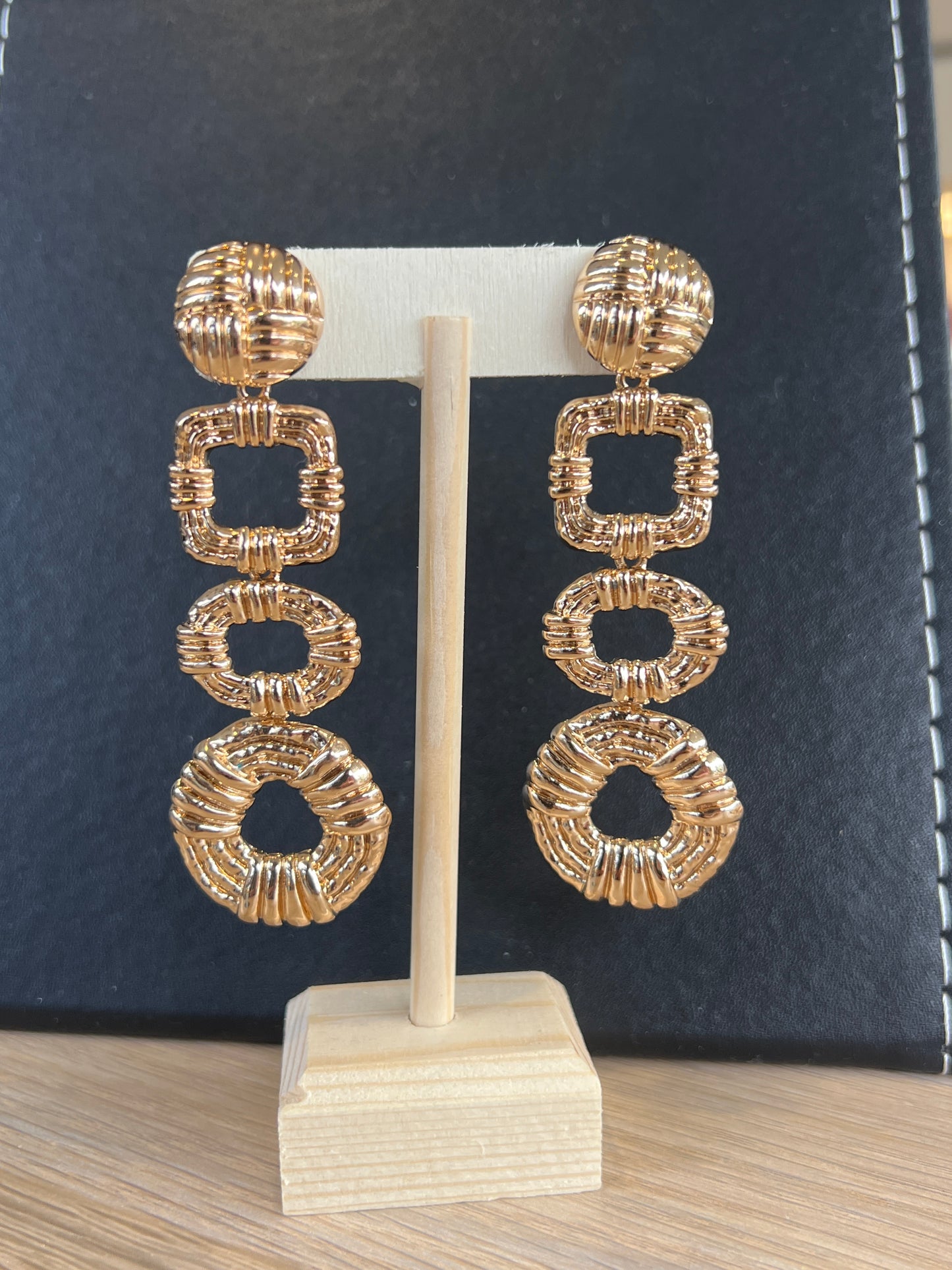 Gold Hanging Boho Statement Earrings
