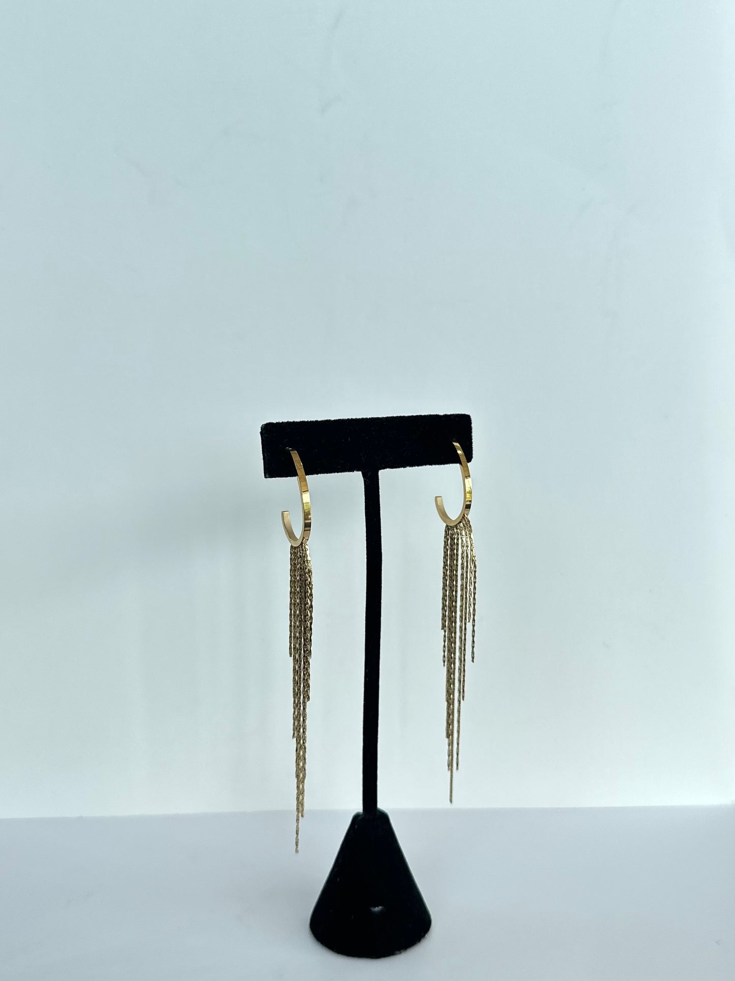 Gold Tassel Long Earrings