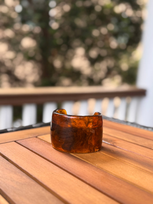 Vintage Brown Lucite Cuff Bracelet