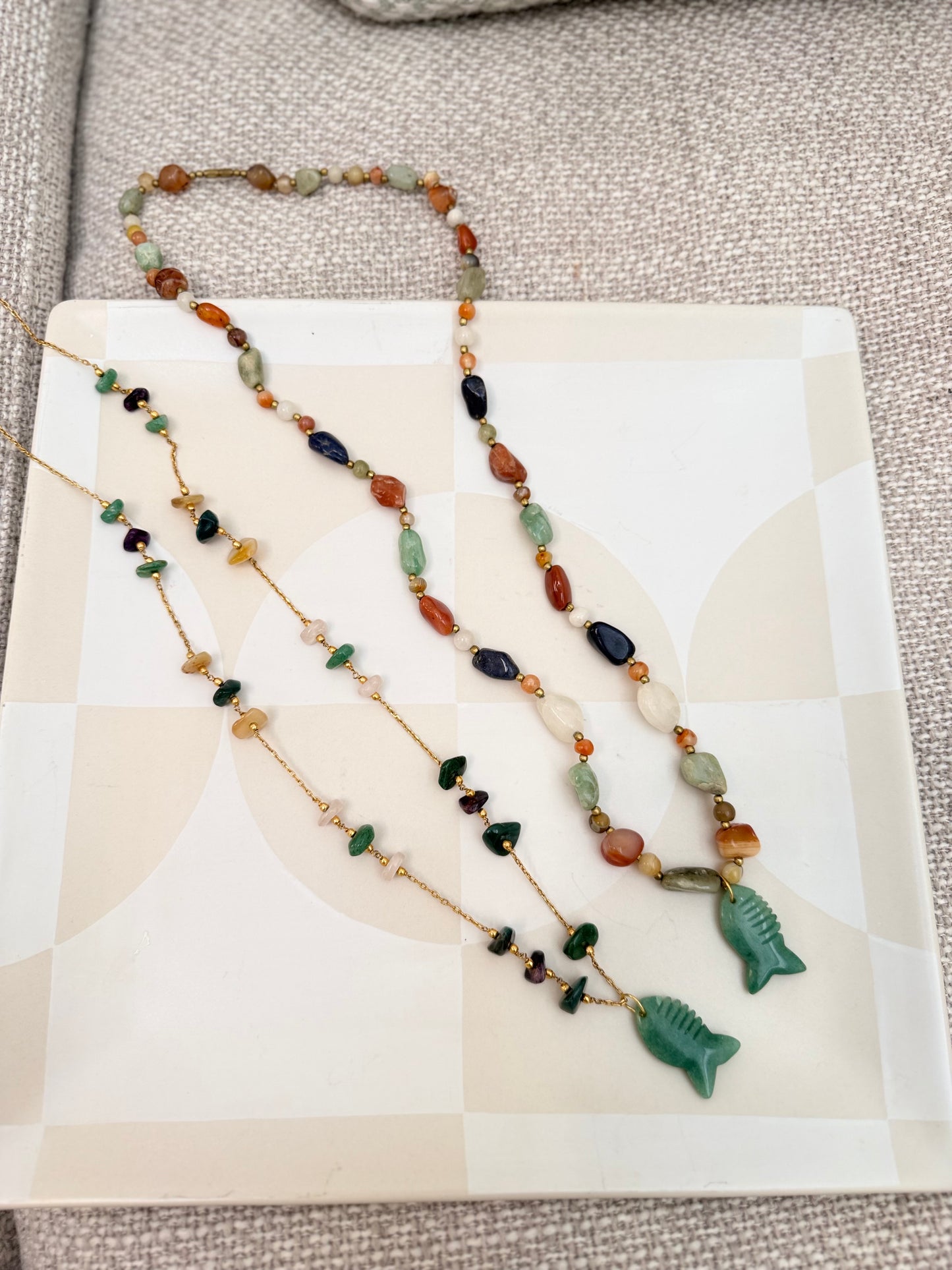 Colorful Beaded Fish Necklace