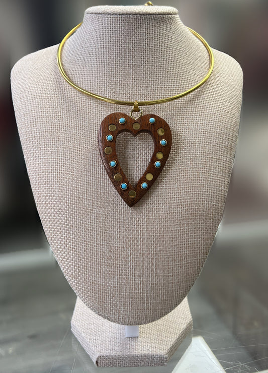 Wood Heart Pendant