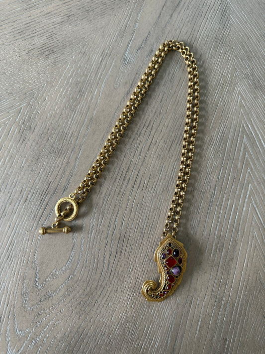 Vintage Oscar De La Renta Long Pendant Necklace
