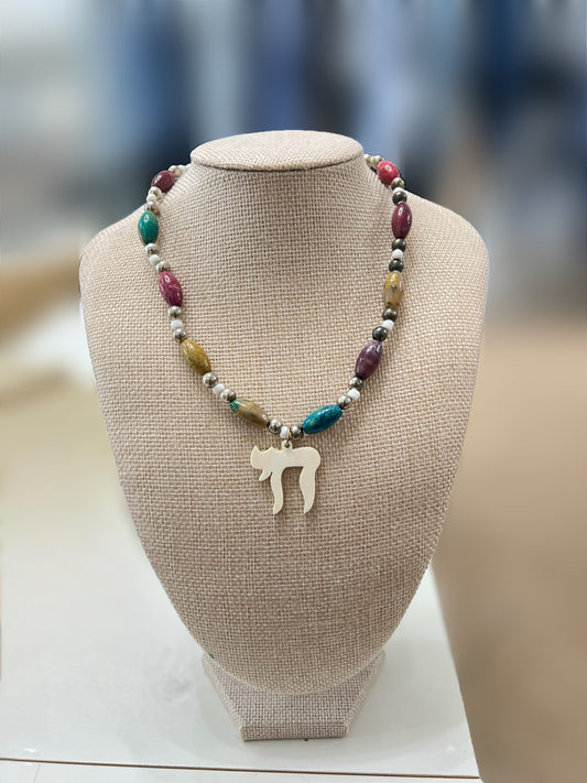 Colorful Beaded Chai Necklace