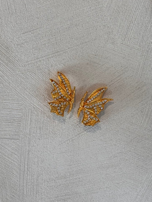 Stunning Vintage Natori Butterfly Clip Earrings