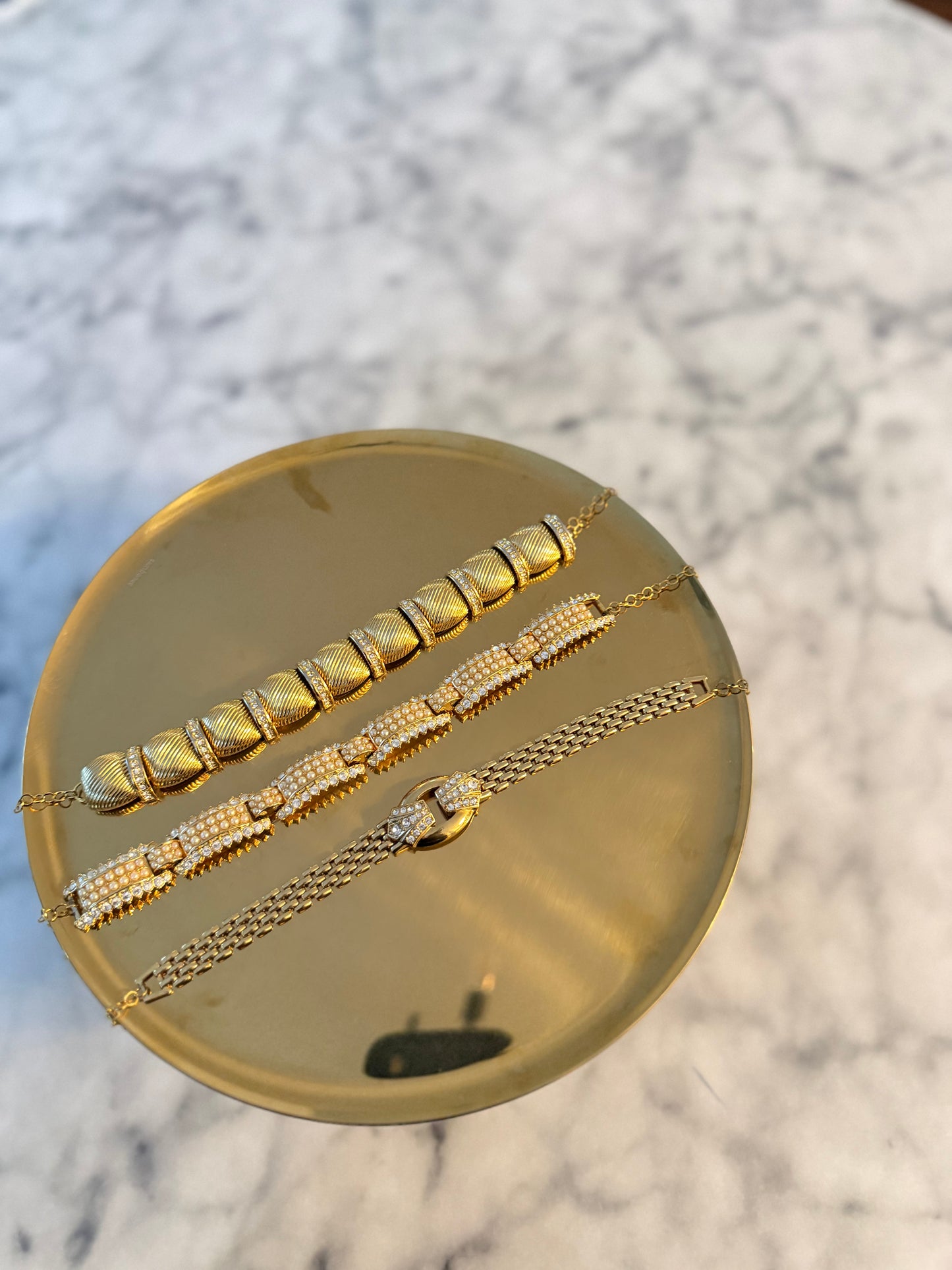 Vintage Signed Trifari Gold Rhinestone Choker