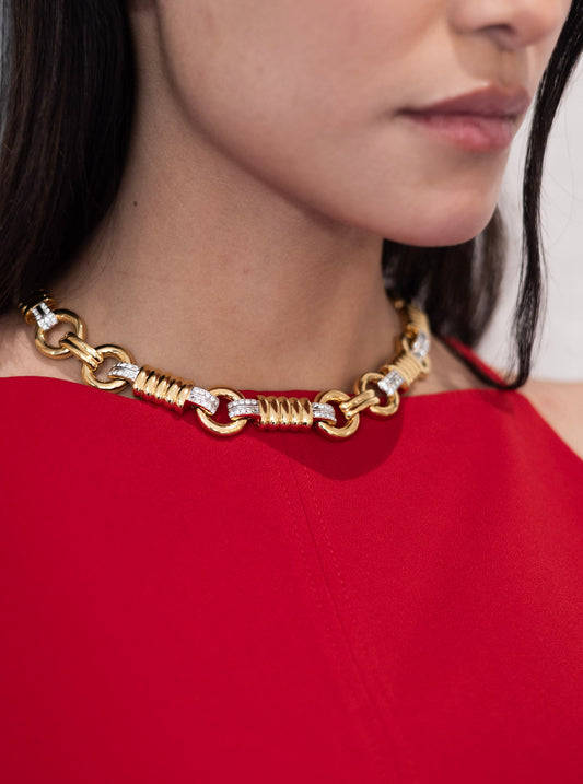 Vintage 1990s Heavy Gold Link Necklace