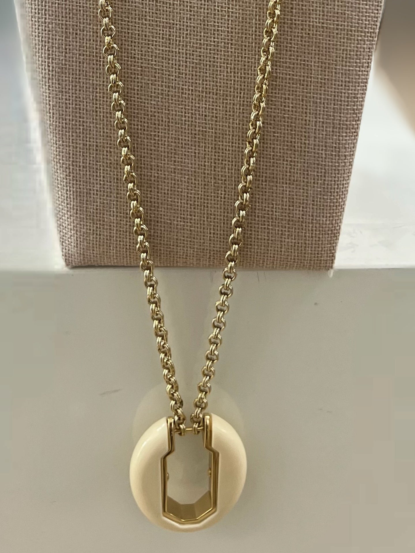 Vintage Cream Pendant Necklace