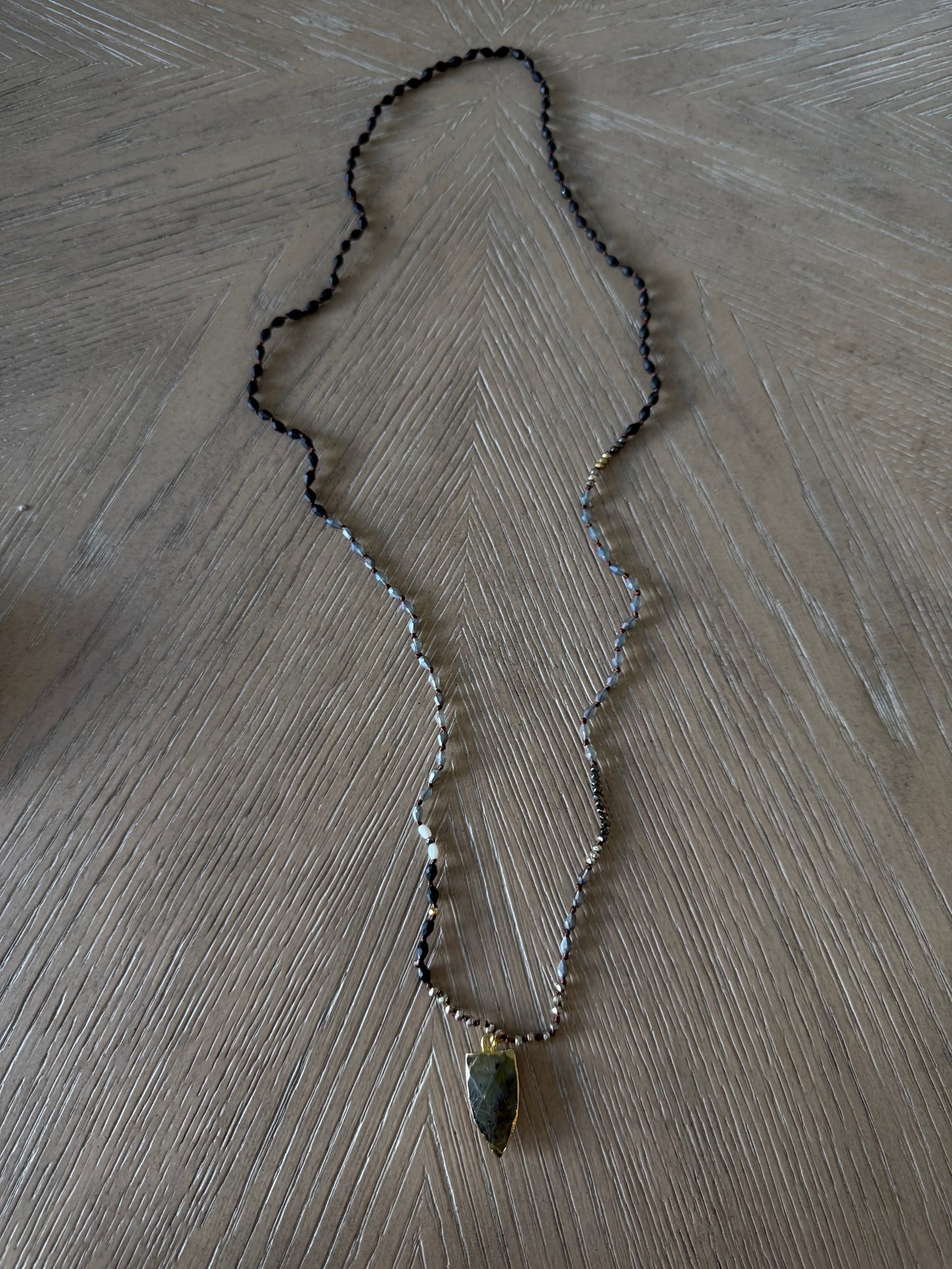 Beaded Green GemStone Necklace