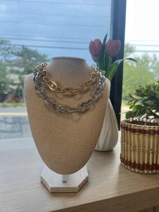 Coffee Bean Link Necklace