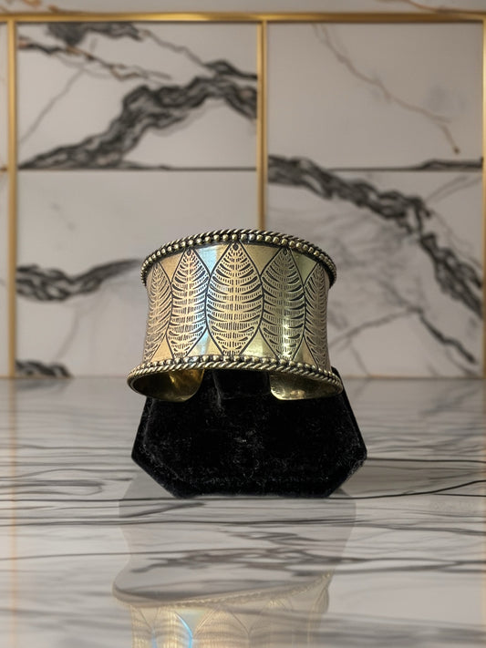 Black And Gold Leaf Cuff