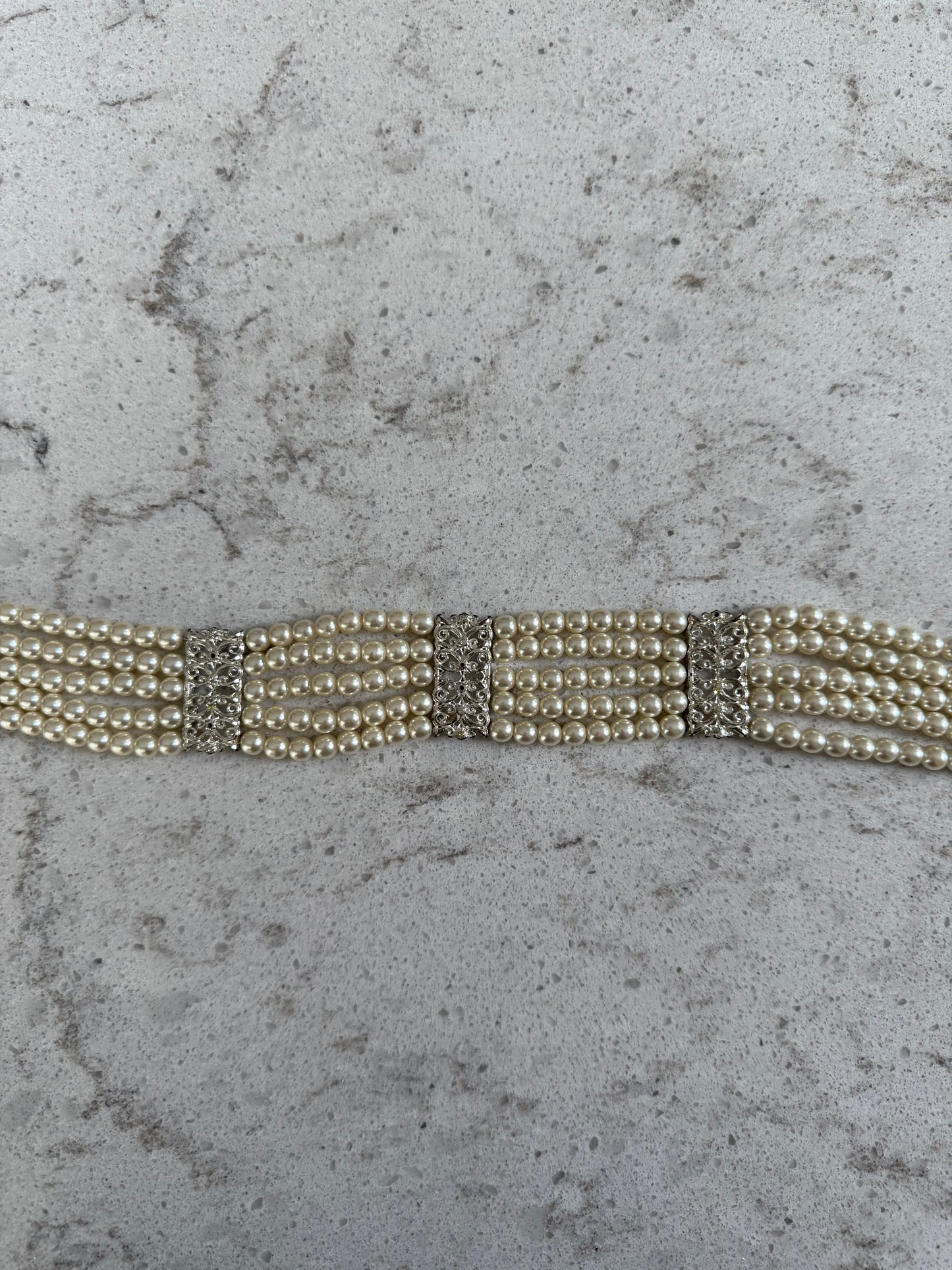 Vintage Pearl Five Strand Choker
