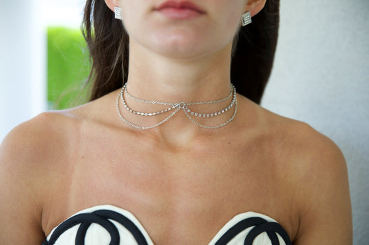 Triple Strand Choker Necklace