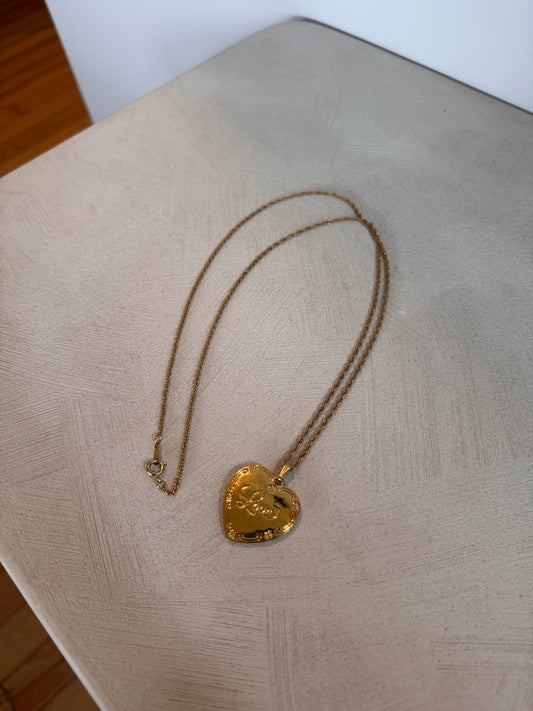 Gold “ Love” Heart Pendant Necklace