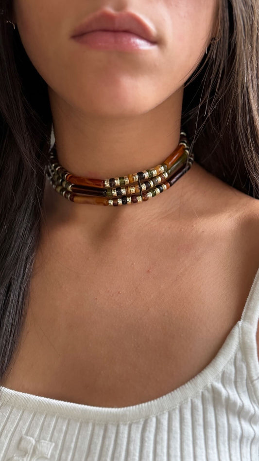 Beaded Tie Back Choker