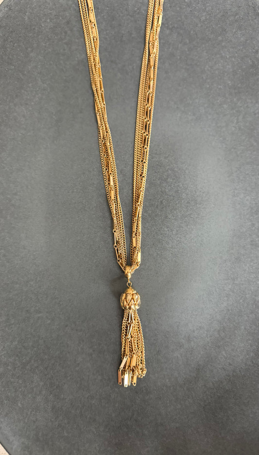 Vintage Gold Tassle Necklace