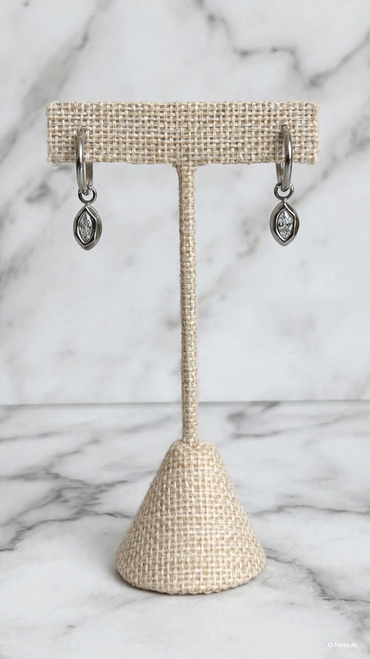 Silver Huggie Bezeled Earring
