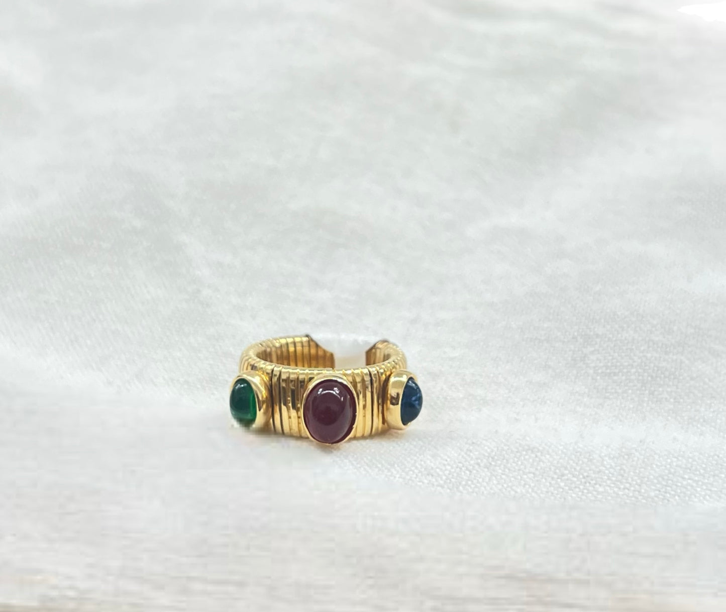 Stone Colored Gold Ring
