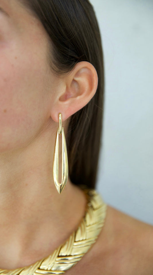 Vintage Gold Dangle Clip Earrings