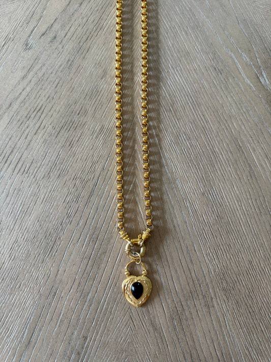 Vintage Joan Rivers Single Heart Charm Necklace