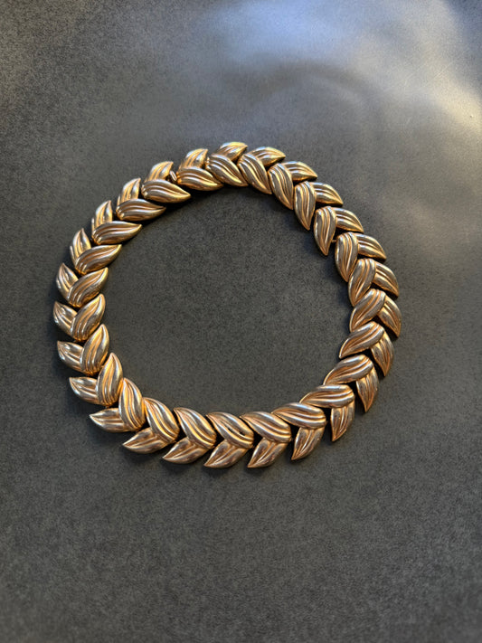 Vintage Gold Leaf Choker