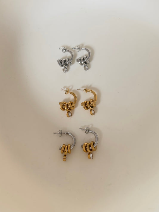 Loop Hoop Cz Earrings
