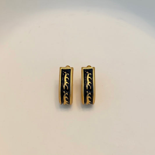 Black Panther Half Hoop Earrings