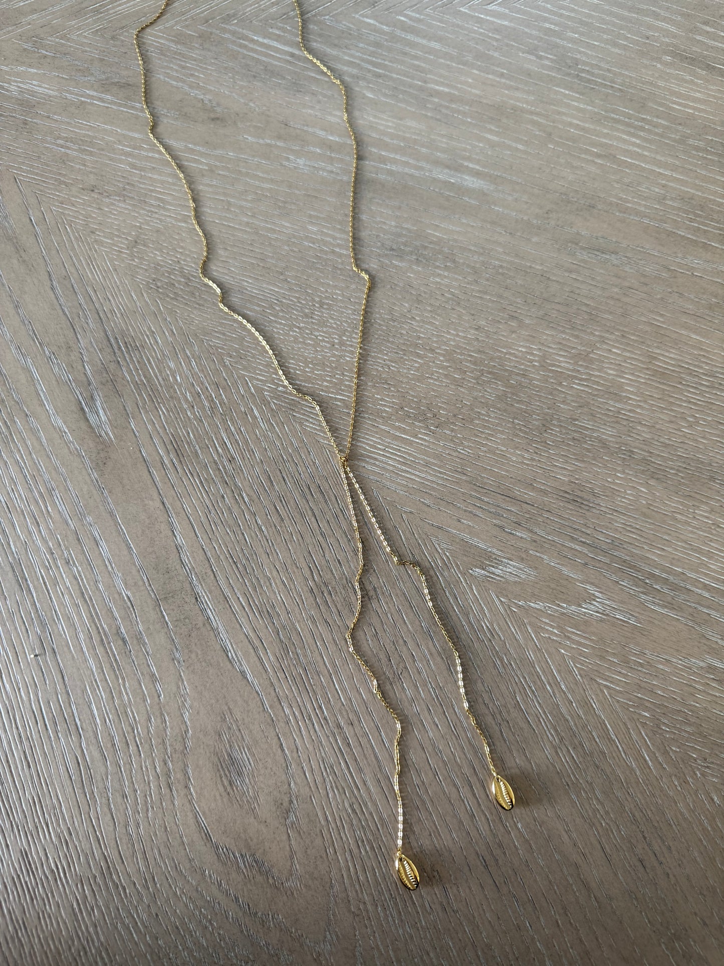 Gold Lariat With Shell Charm