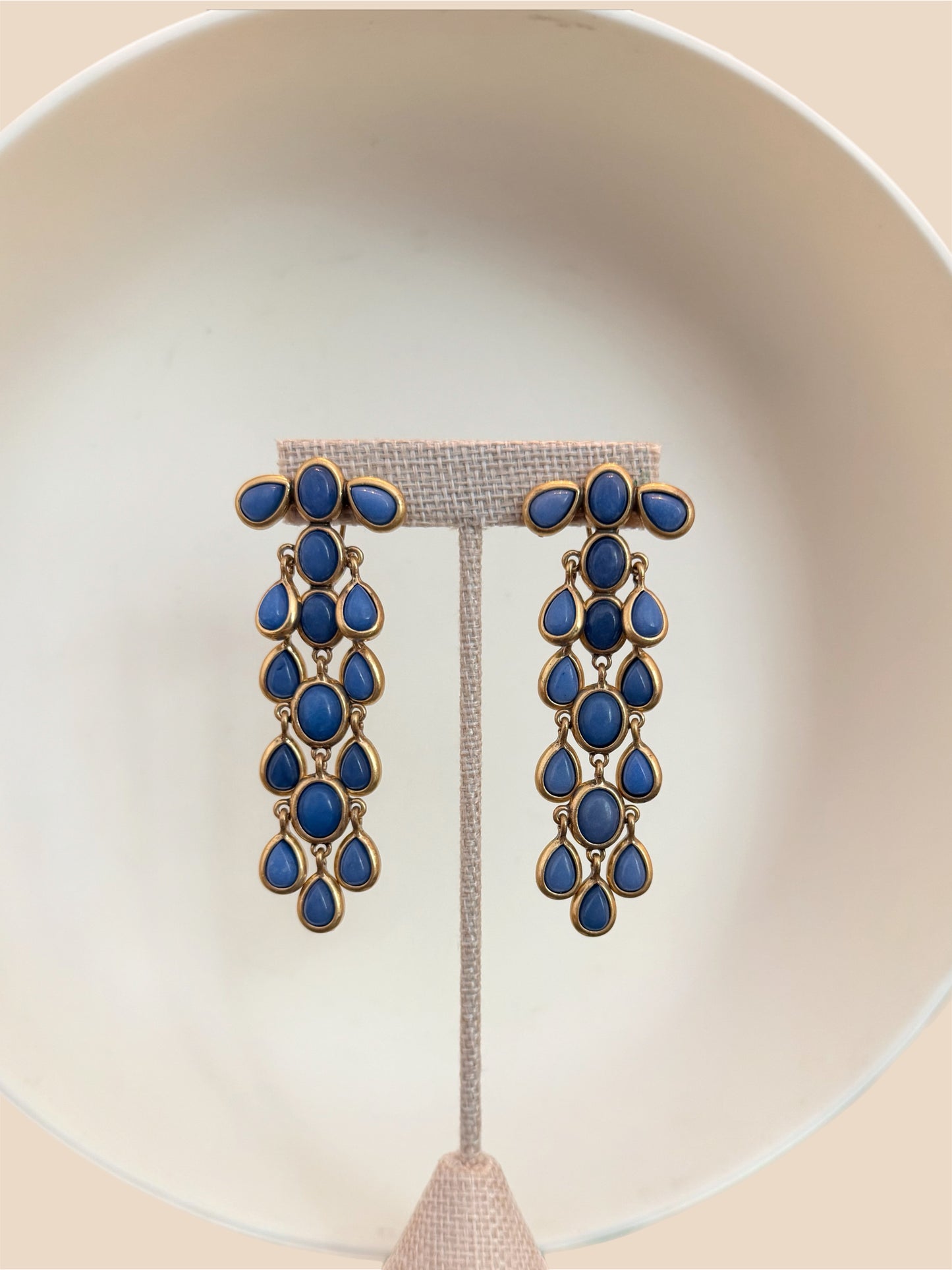 Blue Agate Hanging Earrings