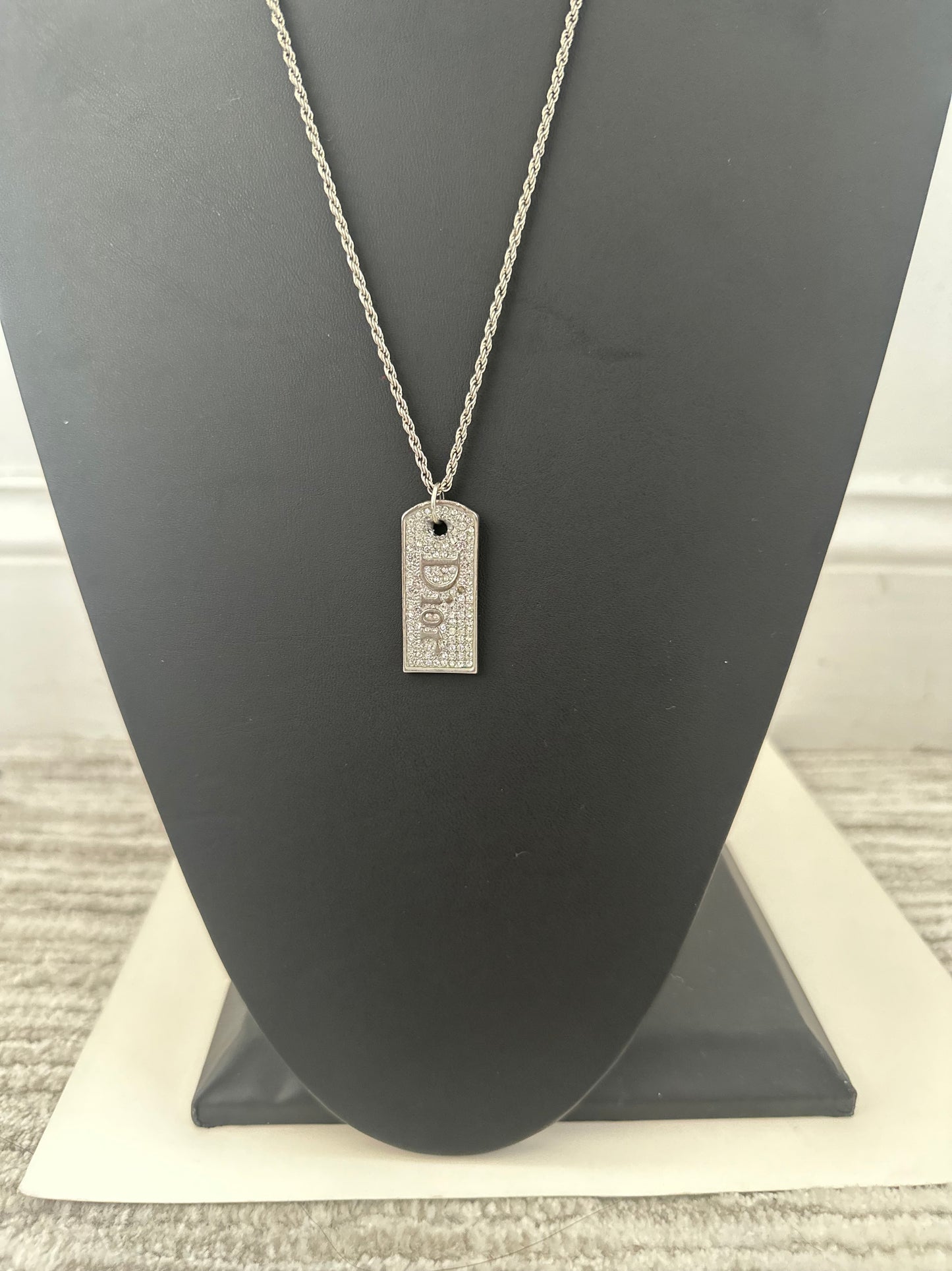 Dior Dog Tag Necklace