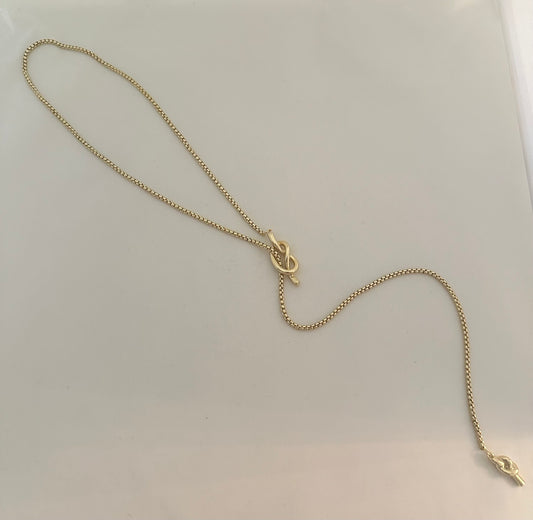 Box Chain Lariat Necklace