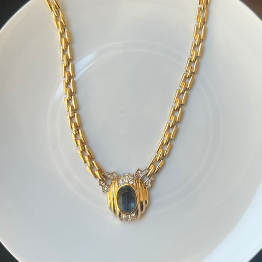 Vintage Nina Ricci Blue Pendant Necklace