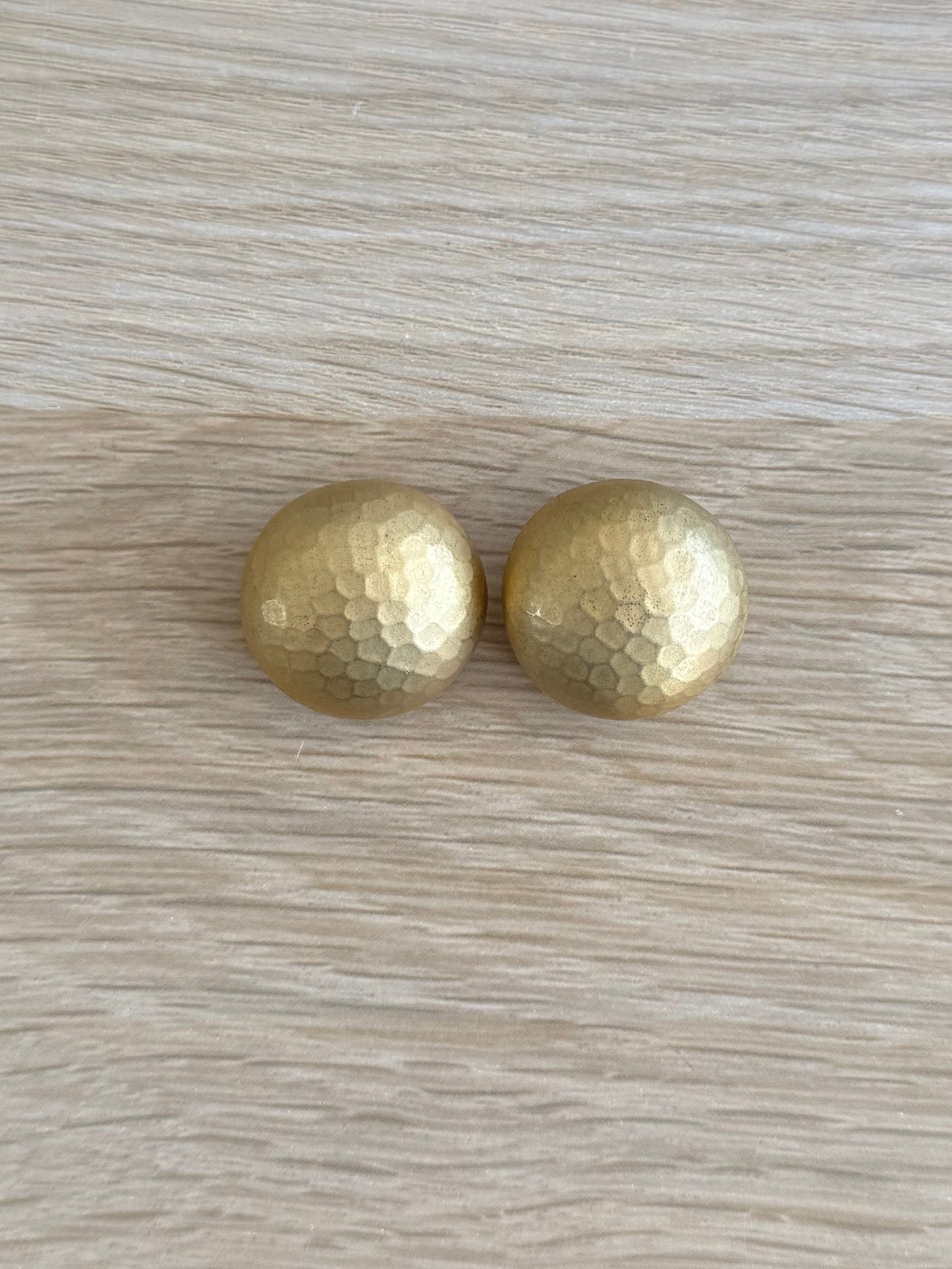 Vintage Gold Hammered Circle Earrings