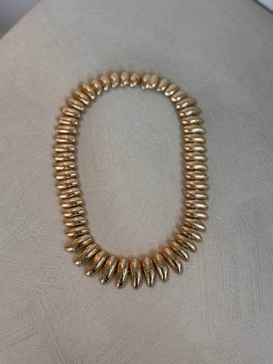 Vintage Textured Gold Collar Necklace