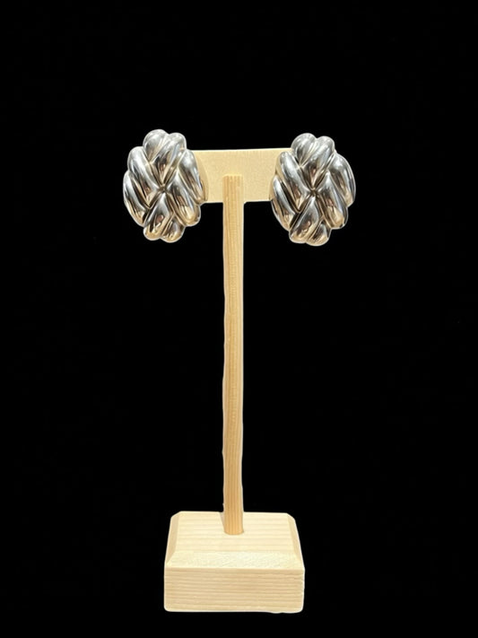 Vintage Givenchy Silver Chunky Clip On Earrings